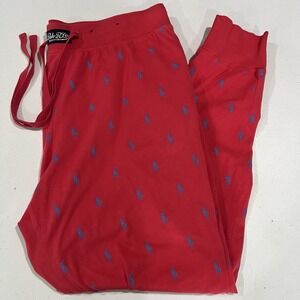 Polo Ralph Lauren Sleepwear Pajama Pants Men's XL Signature Pony AOP HOT PINK